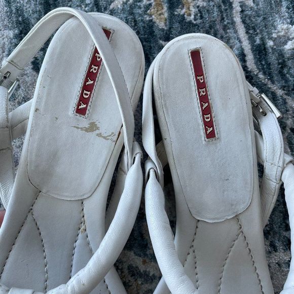 Prada Leather Thong Wedge Sandal - Picture 8 of 11